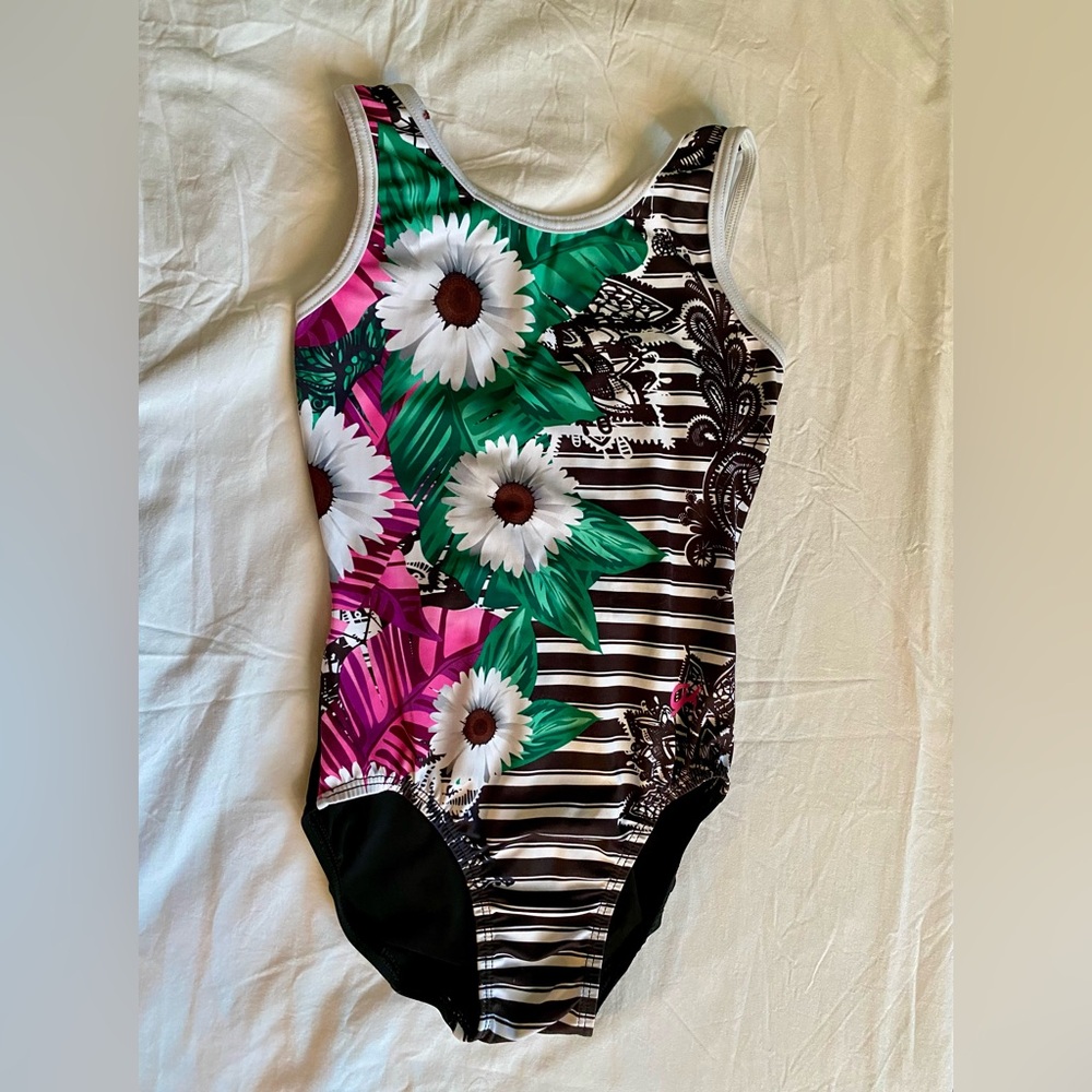 GK Elite Laurie Hernandez Blooming Floral Gymnastics/Dance/Workout Leotard